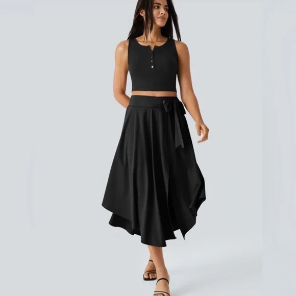 NWT HALARA Breezeful High Waisted Tie Side Split 2-in-1 Curved Hem Skirt. XL - Picture 1 of 14